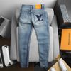  Quần Jean Nam Cao Cấp LV VUITTON LOGO TÚI Màu Xanh Basic Form SlimFit Mềm Mịn Siêu Co Giãn Hàng Xuất Xịn Có Big Size 