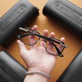  MẮT KÍNH GIẢ CẬN ĐỔI MÀU Đa Giác Unisex Chrome Hearts bản đăc biệt Hiếm 2 cầu kim loại mảnh Ngày và Đêm Hàng Xịn Cao Cấp 