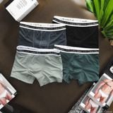  Hộp Pack 3 quần lót nam Boxer CK LỤA ĐAI MỊN CAO CẤP có 4 màu co giãn, thoáng khí, vải lụa cao cấp xuất xịn chính hãng 