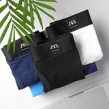  [Mới] Hộp 3 Quần Lót (Sịp) Nam TAM GIÁC ZARA Có Cửa Vải Lụa Mát 4 Chiều Cực Mịn hàng xuất xịn cam kết chính hãng 