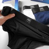  [Mới] Hộp 3 Quần Lót (Sịp) Nam TAM GIÁC ZARA Có Cửa Vải Lụa Mát 4 Chiều Cực Mịn hàng xuất xịn cam kết chính hãng 