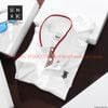 Áo Thun Nam Polo Trắng Đen BURBERRY VIỀN ĐỎ LONDON ENGLAND Vải Dệt Kim Cao Cấp Sang Trọng