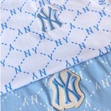  Áo Thun Phông Nam Nữ Màu Xanh Pastel Unisex Cổ Tròn, áo cộc NY, MLB hoa văn cá tính, hàng xuất xịn thời thượng DV 