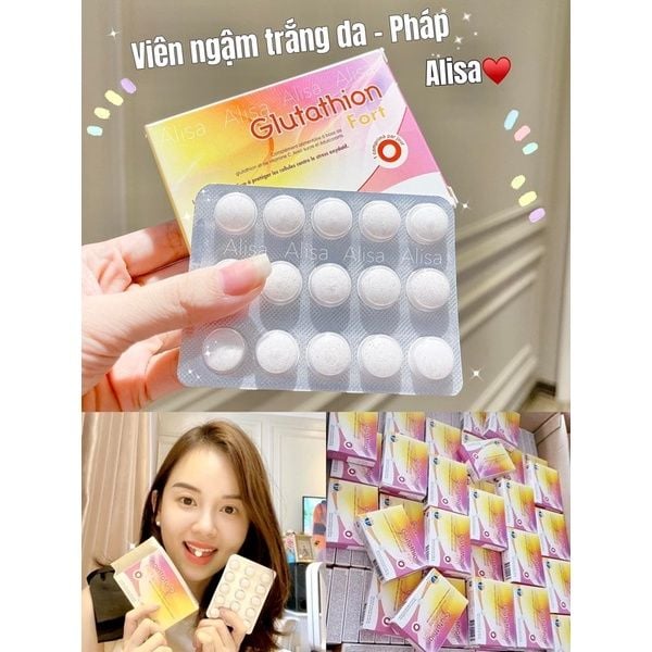 viên ngậm glutathion Viên ngậm trắng da Glutathione 100mg