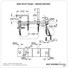 Vòi xả bồn GROHE 19577001 4 Lỗ