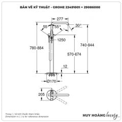 Vòi xả bồn đặt sàn GROHE Essence New 23491001 + 29086000