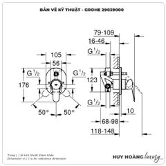 Bộ trộn nóng lạnh âm tường GROHE 29039000