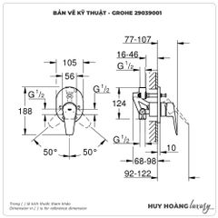 Bộ trộn nóng lạnh âm tường GROHE 29039001