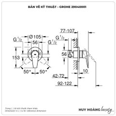 Bộ trộn nóng lạnh âm tường GROHE 29040001