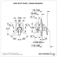 Bộ trộn nóng lạnh âm tường GROHE 29045000