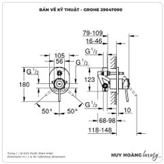 Bộ trộn nóng lạnh âm tường GROHE 29047000