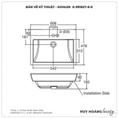 Lavabo đặt bàn KOHLER IVY KARAT K-99182T-8-0