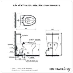 Bồn cầu TOTO 2 khối CS300DRT2 (TC393VS)
