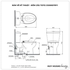 Bồn cầu TOTO 2 khối CS300DT8Y1 (Nắp TC600VS)