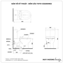 Bồn cầu nắp rửa cơ TOTO CS320DRE2