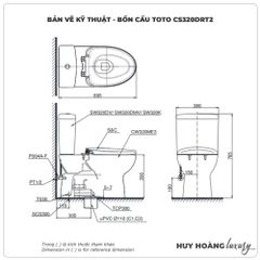 Bồn cầu 2 khối TOTO CS320DRT2 nắp êm TC393VS, xả 4.8/3L