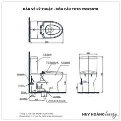 Bồn cầu TOTO 2 khối CS320DRT8 (Nắp TC600VS)