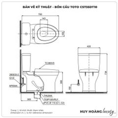 Bồn cầu TOTO 2 khối CS735DT10 (Nắp TC395VS)