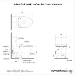 Bồn cầu nắp rửa cơ TOTO CS769DRE2