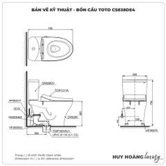 Bồn cầu TOTO nắp rửa cơ CS838DE4 (vòi rửa TCW1211A)