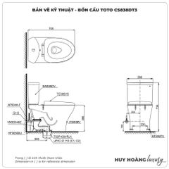 Bồn cầu TOTO 2 khối CS838DT3 (nắp TC385VS)