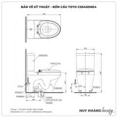 Bồn cầu nắp rửa cơ TOTO CS945DNE4