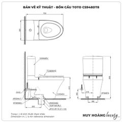 Bồn cầu TOTO 2 khối CS948DT8 (Nắp TC600VS)