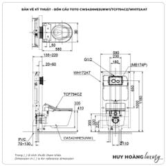 Bồn cầu treo tường TOTO CW542HME5UNW1/TCF794CZ/WH172AAT/MB175M nắp điện tử