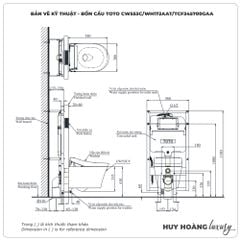 Bồn cầu treo tường TOTO CW553C/TCF345700GAA/WH172AAT/MB174P nắp điện tử