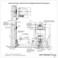 Bồn cầu treo tường TOTO CW812REA/WH172AT/TCF23460AAA/MB174P nắp điện tử