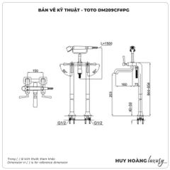 Vòi sen xả bồn tắm TOTO DM209CF#PG đặt sàn