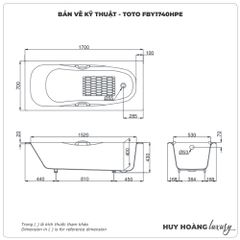 Bồn tắm xây TOTO FBY1740PE (1.7M)