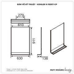 Tủ gương KOHLER K-11591T-CP