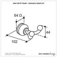 Móc treo khăn nhà tắm KOHLER K-12153T-CP