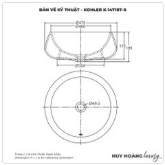 Lavabo đặt bàn KOHLER IVY KARAT K-14718T-0