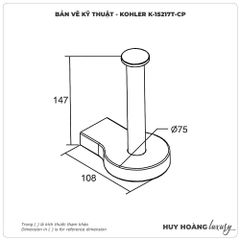 Lô đựng giấy vệ sinh KOHLER K-15217T-CP
