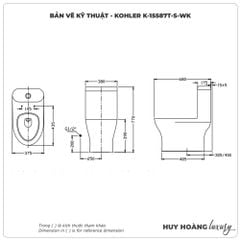Bồn cầu KOHLER 1 khối K-15587T-S-WK