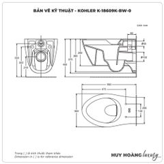 Bồn cầu treo tường KOHLER K-18609K-BW-0
