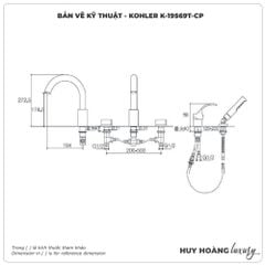 Vòi sen xả bồn tắm KOHLER K-19569T-CP