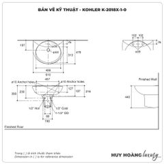 Lavabo treo tường KOHLER K-2018X-1-0