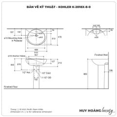 Lavabo treo tường KOHLER K-2018X-8-0
