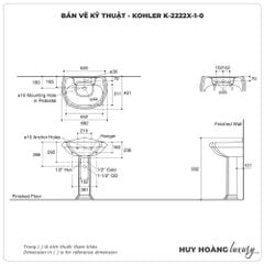 Lavabo treo tường KOHLER K-2222X-1-0