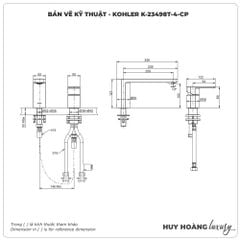 Vòi sen xả bồn tắm KOHLER K-23498T-4-CP