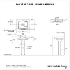 Lavabo treo tường KOHLER K-2358X-8-0
