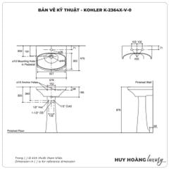 Lavabo treo tường KOHLER K-2364X-V-0