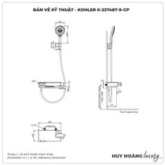 Vòi sen xả bồn tắm KOHLER K-23748T-9-CP