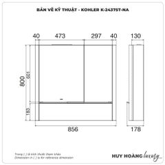 Tủ gương KOHLER K-24375T-NA