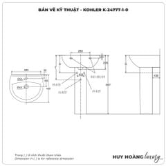 Lavabo treo tường KOHLER K-2477T-1-0
