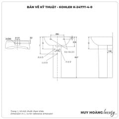 Lavabo treo tường KOHLER K-2477T-4-0