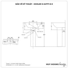 Lavabo treo tường KOHLER K-2477T-8-0